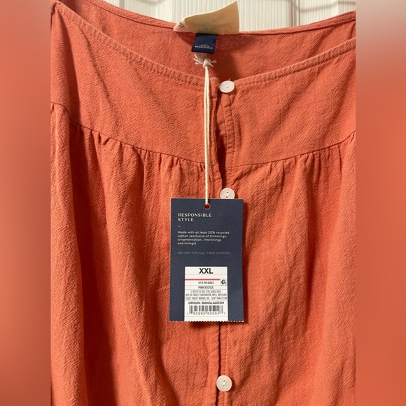 NWT UNIVERSAL THREADS Apricot Orange Flutter Sleeve Button Down Dress Size XXL - Picture 7 of 9